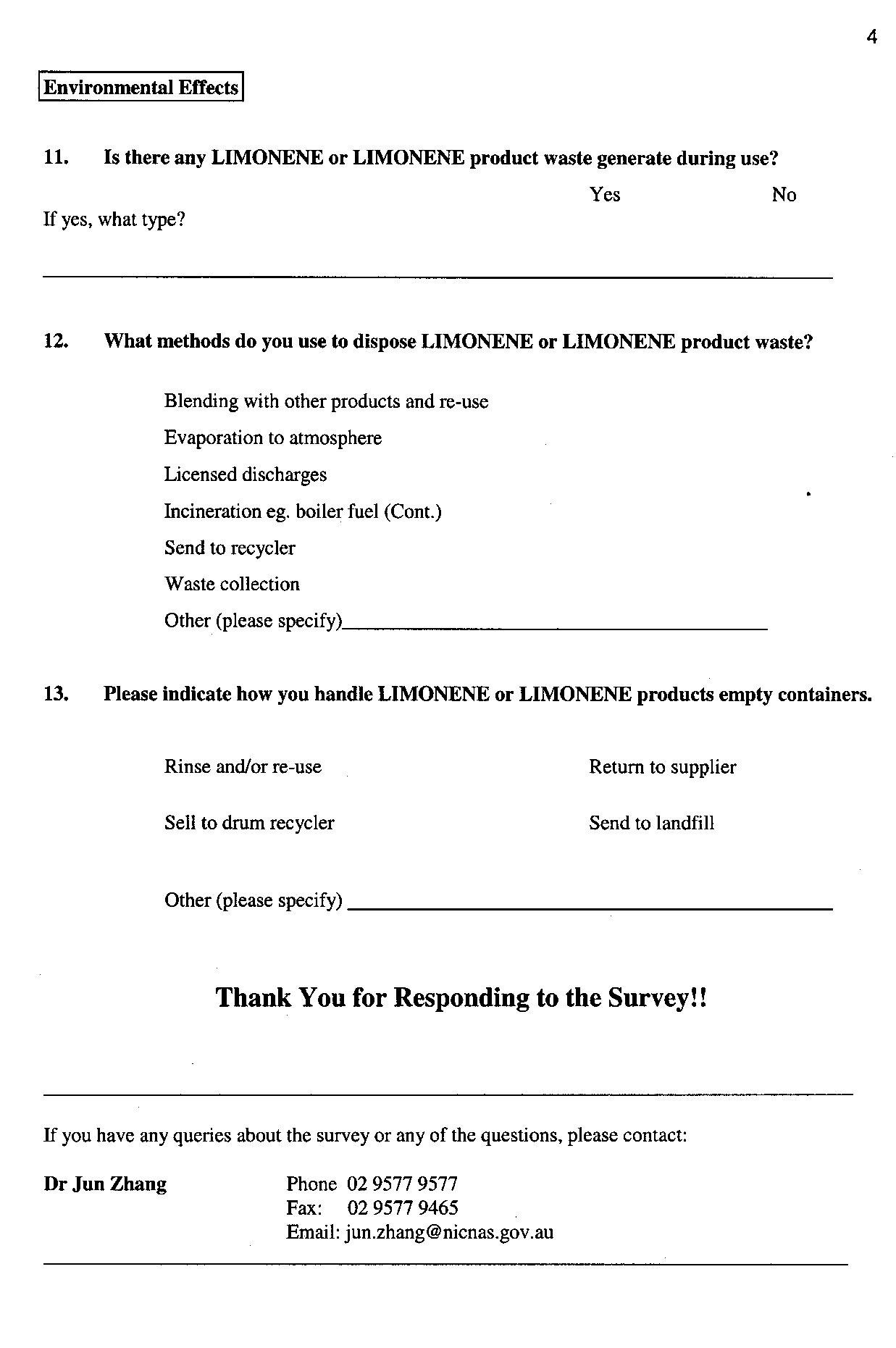 13th page survey