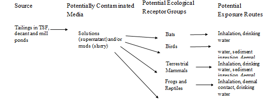 figure 7.1. conceptual terrestrial wildlife exposure model for a generic tsf