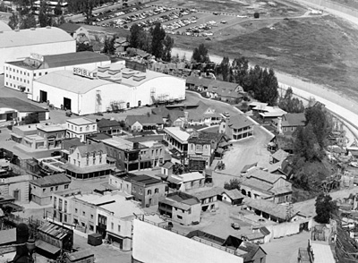 aerial view of republic pictures studios circa 1957