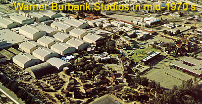 aerial view of warner brothers studios in mid-1970\'s