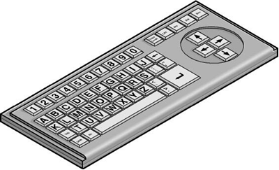 illustration of an alternative keyboard with large keys and the abc layout