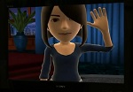 screen capture of an avatar appearing on a kinect for xbox 360 screen