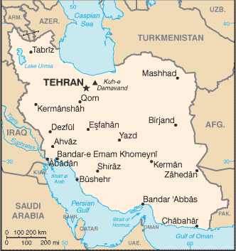 country map of iran]