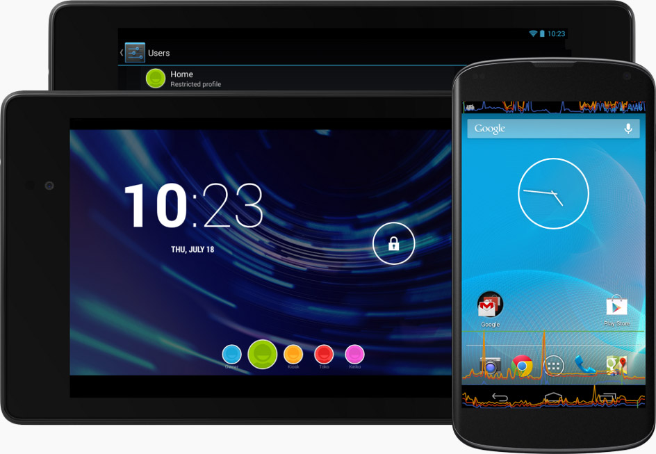 android 4.3 on phone and tablet