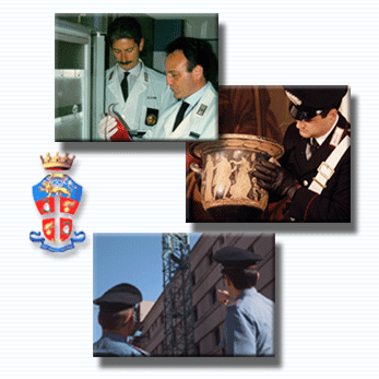 photographic composition of specialised units of the carabinieri.