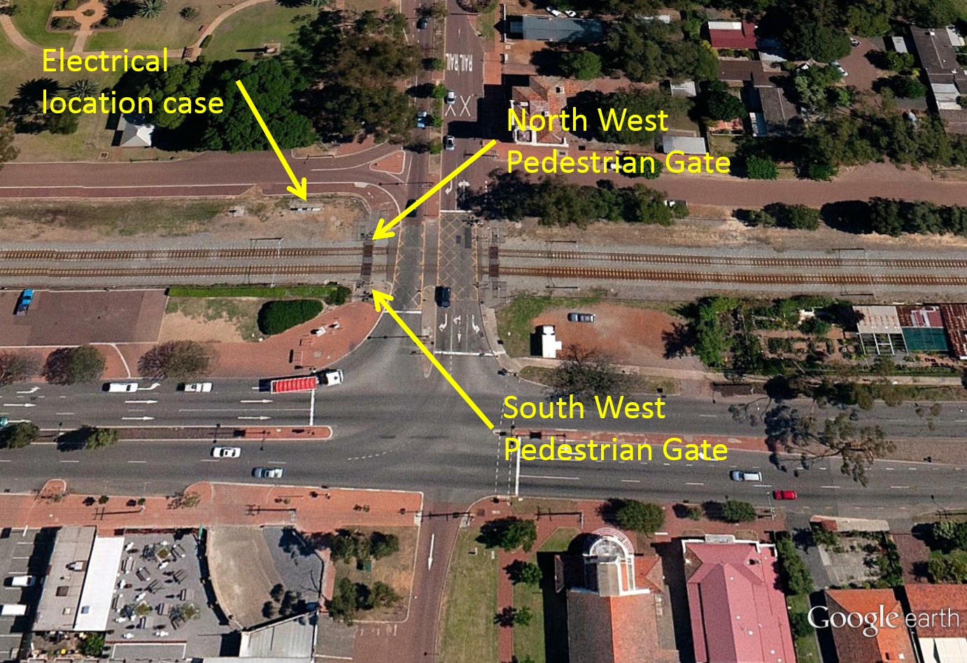 figure 1: location map – meadow street level crossing, guildford