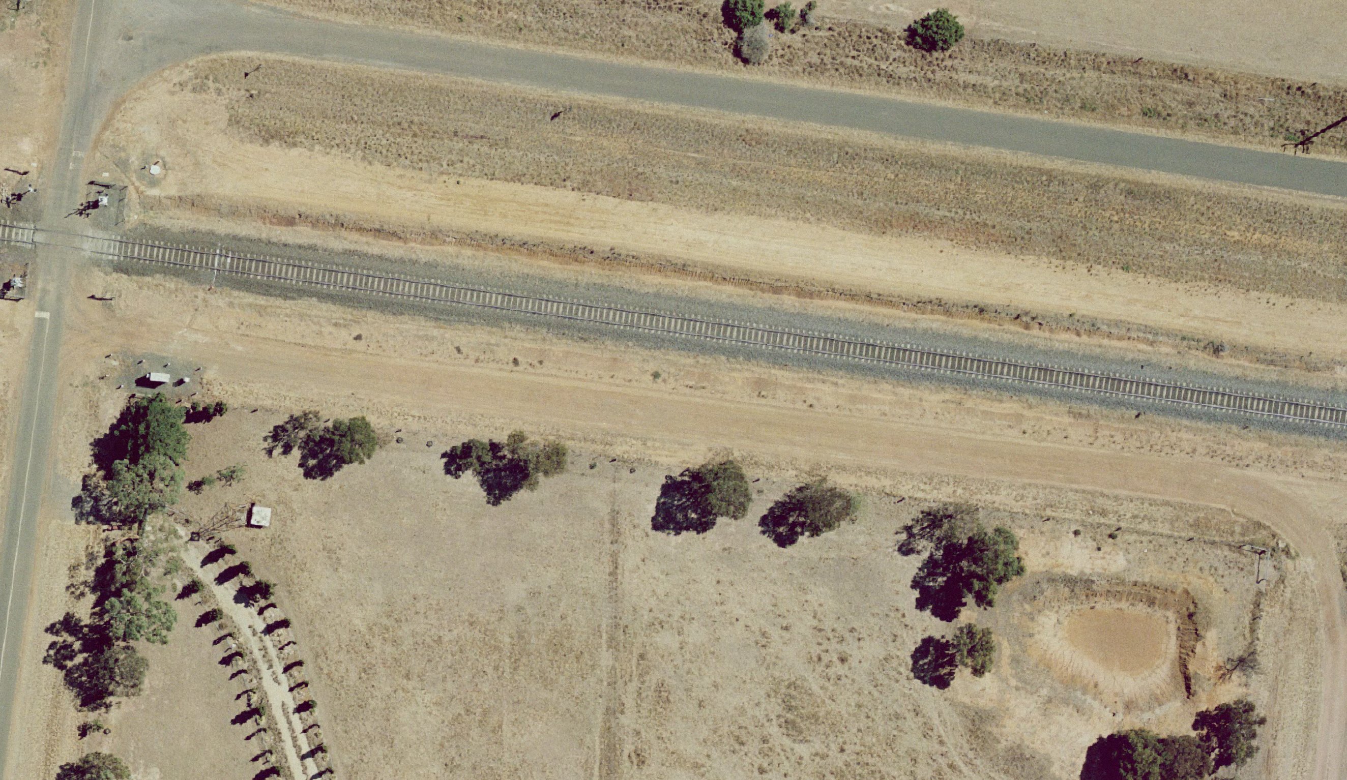 figure 1: aerial view mahers road level crossing