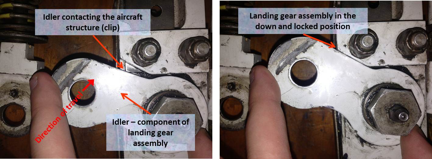 figure 2: vh-zco main landing gear assembly. position found at the accident site 