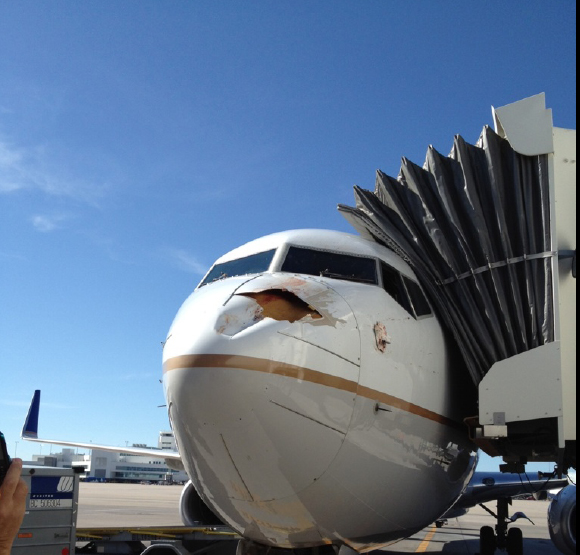 damage to a boeing 737-900 following a birdstrike on descent to denver, us. source: ntsb