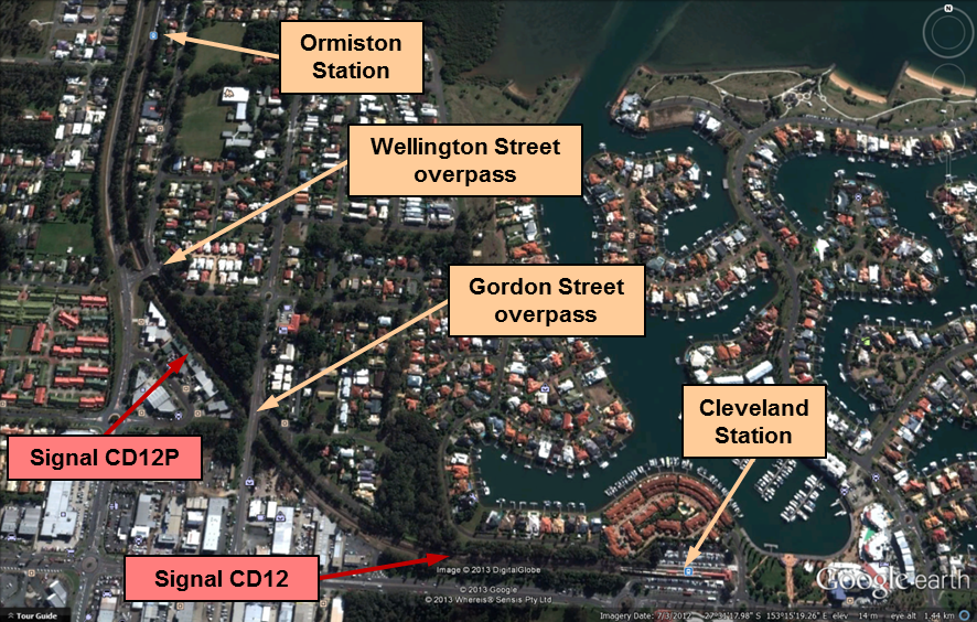 figure 1: location of ormiston and cleveland stations
