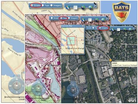 the graphic on page 39 is a google map indicating the location of an explosives incident provideind by the bomb arson tracking system (bats) geospatioal information systems (gis) capability.