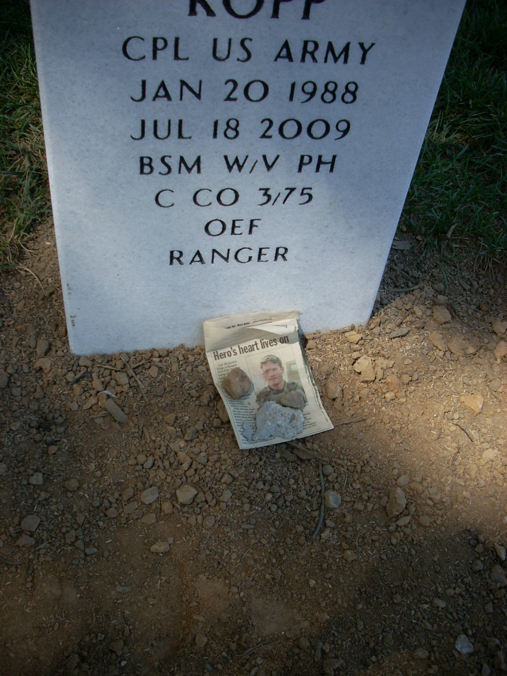 bs kopp gravesite photo september 2009 by holly