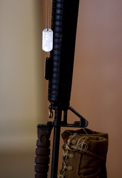 dog tags are displayed during a memorial service for staff sgt. aaron j. taylor in the chapel at camp pendleton on october 28, 2009 in oceanside, california. staff sgt. taylor was killed while supporting combat operations in afghanistan.