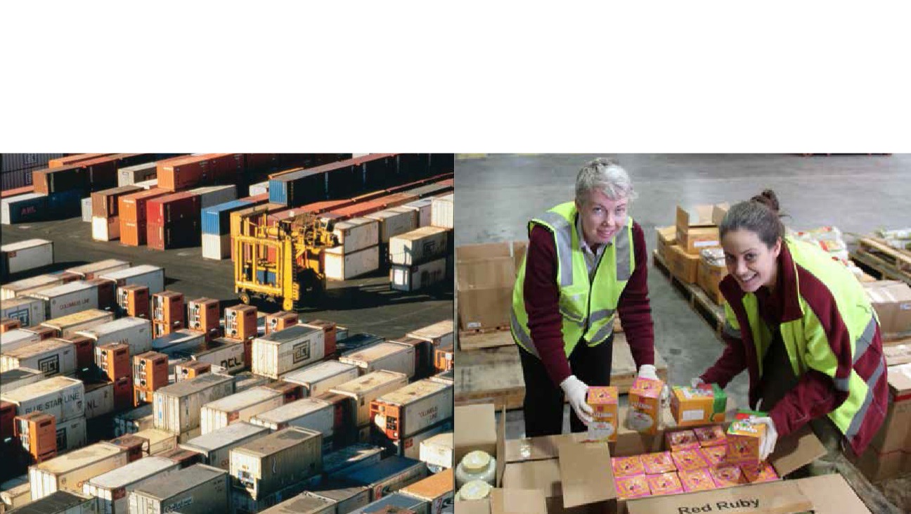 image 1 - generic container terminal/stack image 2 - daff officers performing targeted campaign inspections 