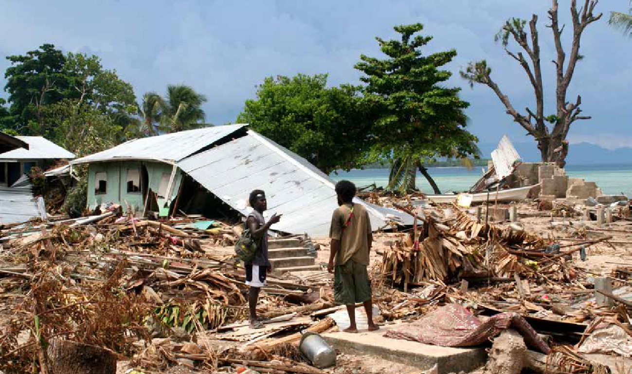 tsunami damage, solomon islands, 2007