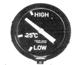 liquid-level indicator depicting level of liquid with respect to a