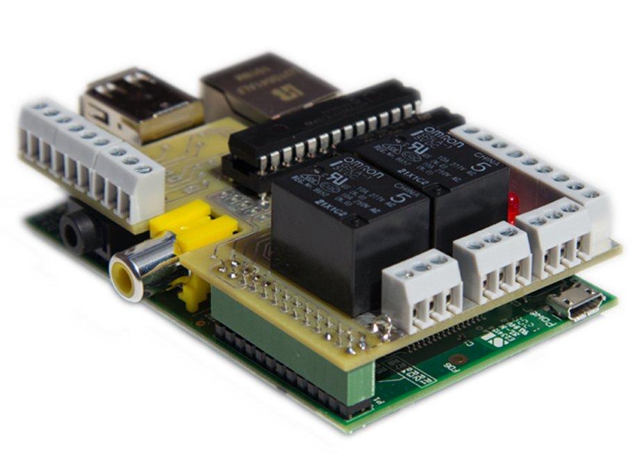 raspberry pi with piface interface attached