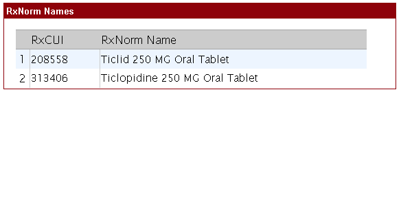 display of rxnorm names if viewed on a computer desktop.