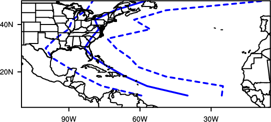 fig 2d largerareatrajectories_since1900througheast_category3normalratio