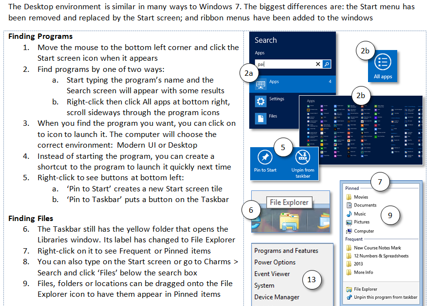 example of the windows 8 training notes prepared by ascca
