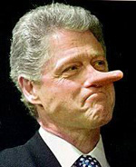 spoof photo of bill clinton as pinoccio