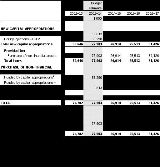 table 3.2.5: departmental capital budget statement