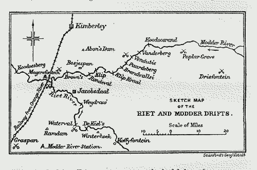 sketch map of the riet and modder drifts