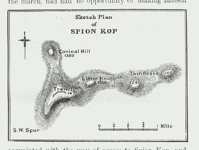 sketch plan of spion kop