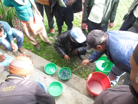 trainees making bordo paste