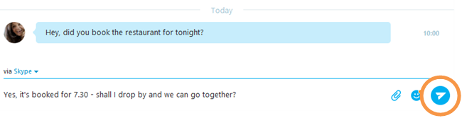an example of a conversation in im for skype