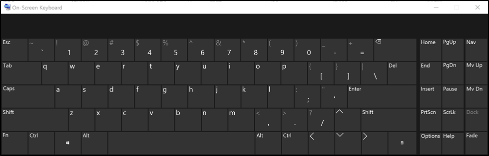 the on-screen keyboard in windows 10