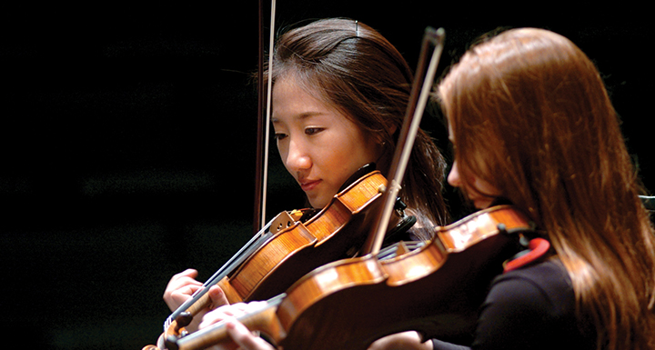 photo of a string ensemble at purchase college