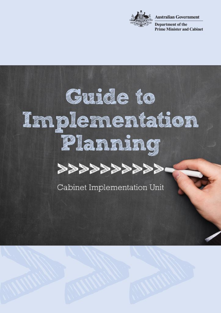 description: document title page: guide to implementation planning; department of the prime minister and cabinet, cabinet implementation unit