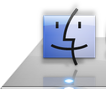 the finder icon as it appears on the dock.