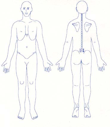 the pictures of the body are provided for the medical practitioner to mark in abnormalities.