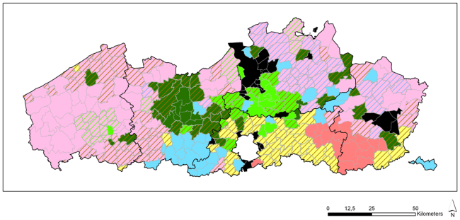 geographical spread of agriculture and horticulture in flanders