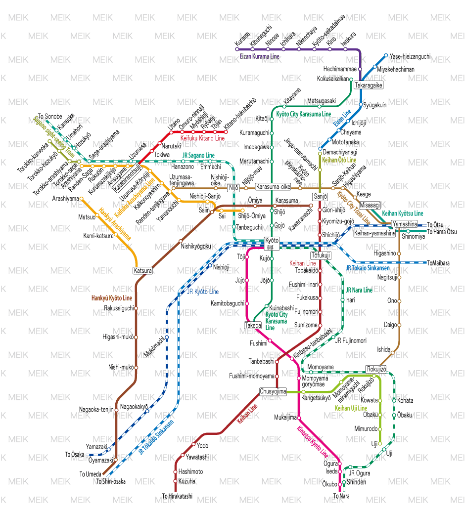 京都鉄道路線図英語版イラストレーターデータ