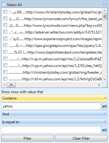 filtering columns