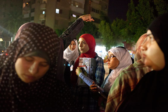 muslim sisters prepare to hand out leaflets on the streets of el taba, one of cairo’s poorer neighbourhoods