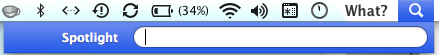 screen shot of spotlight on menu bar
