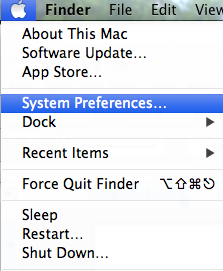 screen shot of system preferences selected from apple menu