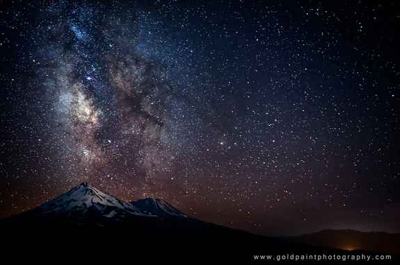 milky way over mount shasta