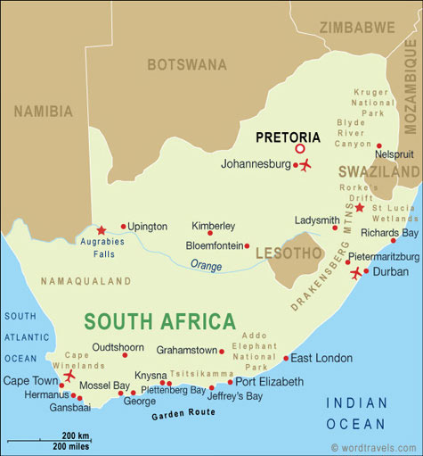 south africa map.