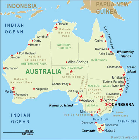 australia map.