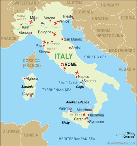 italy map.