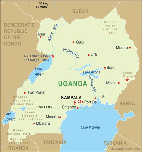 uganda map.