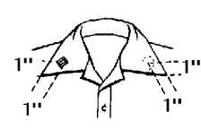 manner of wearing collar grade insignia for open collar short sleeves shirts and navy coveralls