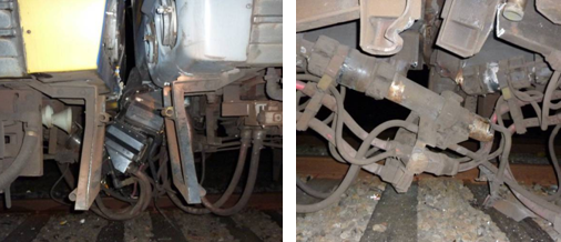 photograph of the multi-function coupler between 661m and 310m (left) and semi-permanent between 570m and 1135t (right).