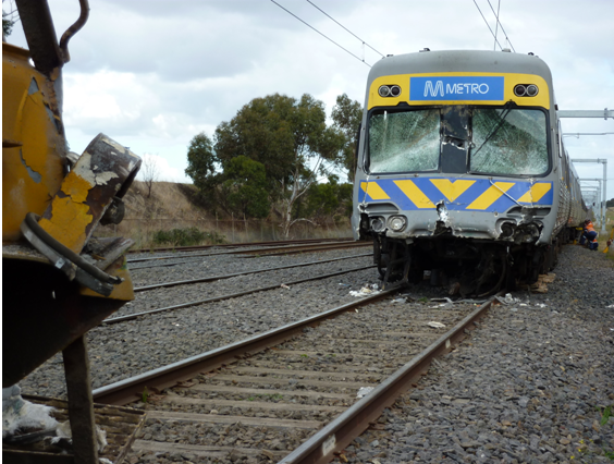 investigation report front cover photograph of the damaged train