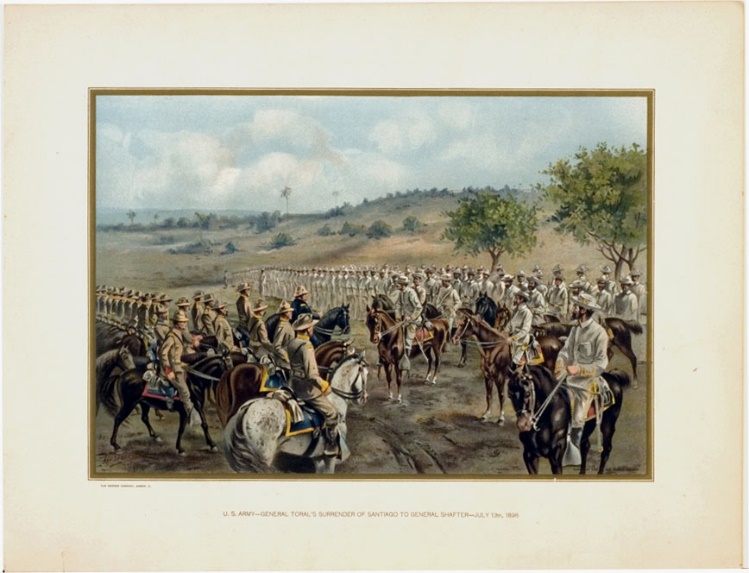 werner company gen. toral\'s surrender of santiago to gen. shafter, july 13th, 1899